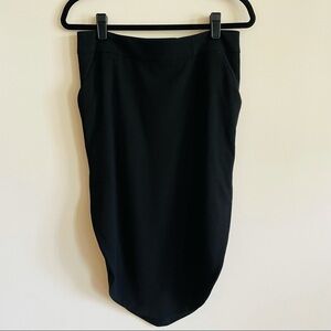 NORISOL FERRARI Black Wool Pencil Skirt Silk Lined